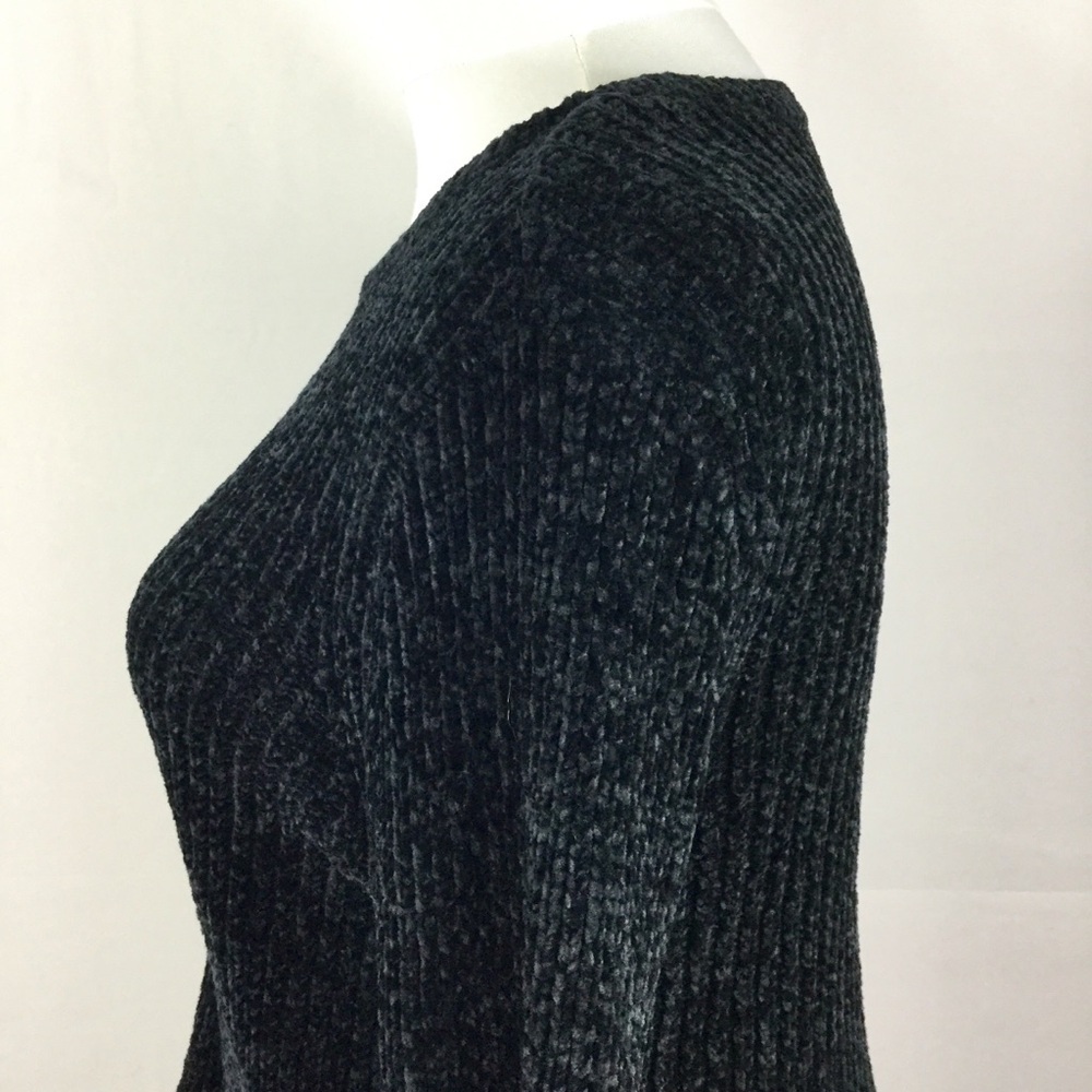 Lovers + Friends Parkwood Sweater Cropped Chenille Tie Bell Sleeve Black Size S - Picture 8 of 16